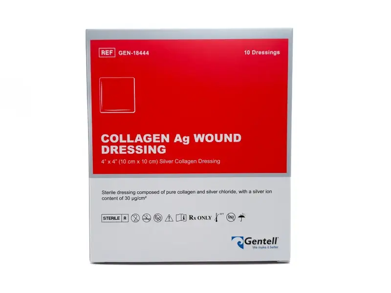 Silver Collagen Dressing, Sterile, 4" x 4" (GEN18222)
