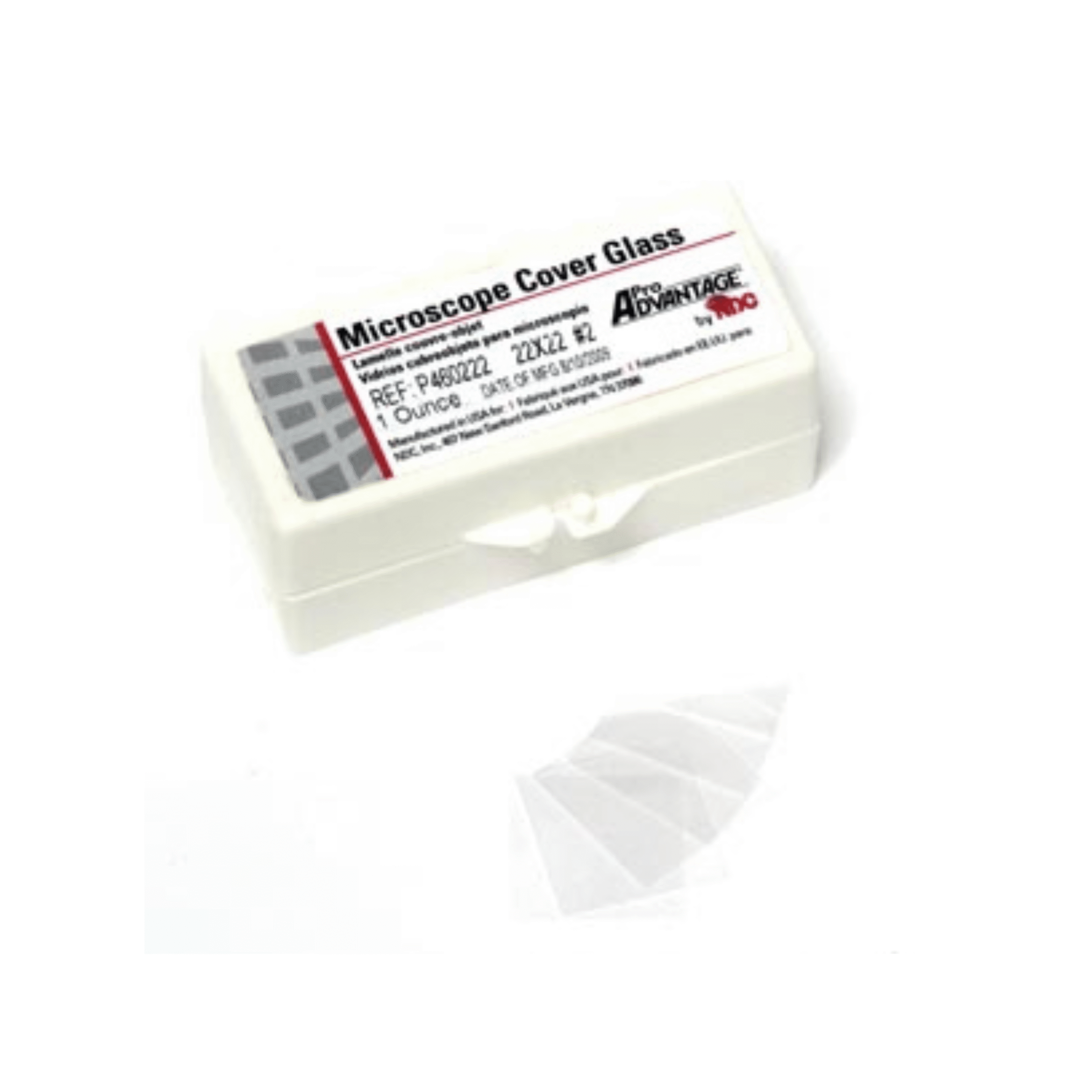 Microscope Cover Glass, 22mm x 22mm, Thickness No. 2 (0.17 to 0.25mm) (P460222)