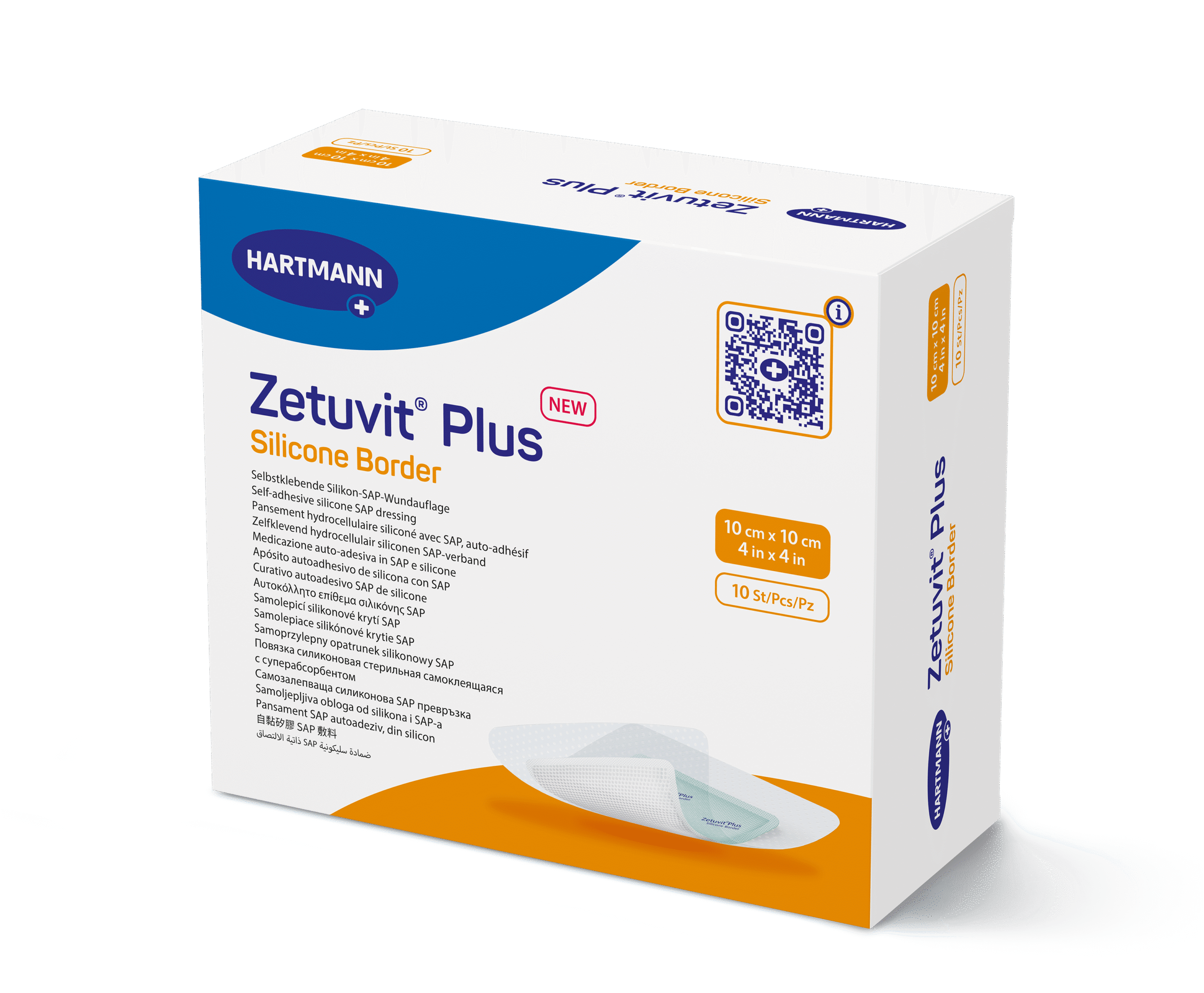 Zetuvit® Plus Silicone Border, 4" X 4" (413119)