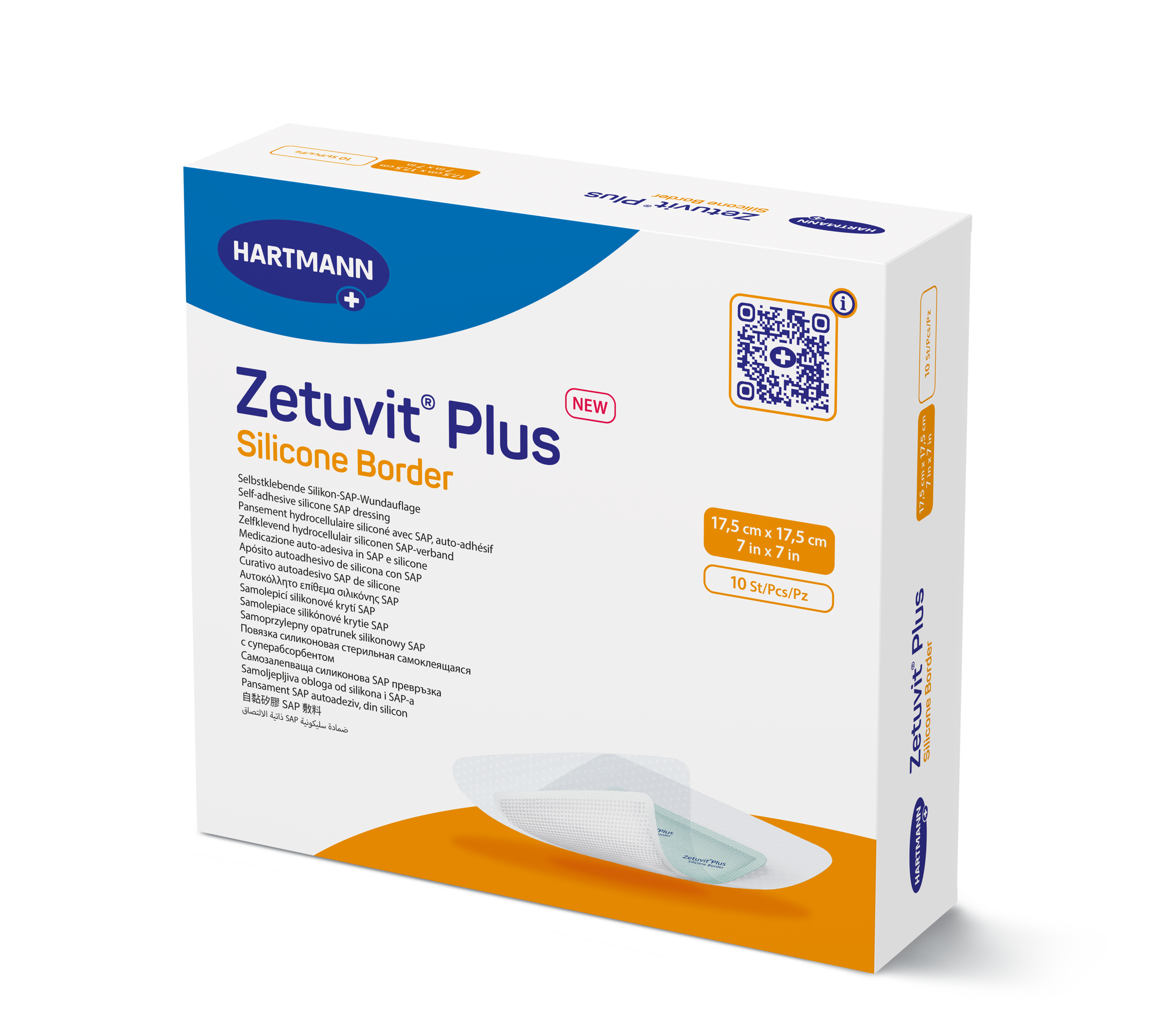 Zetuvit Plus Silicone Border, 7" X 7" (413121)