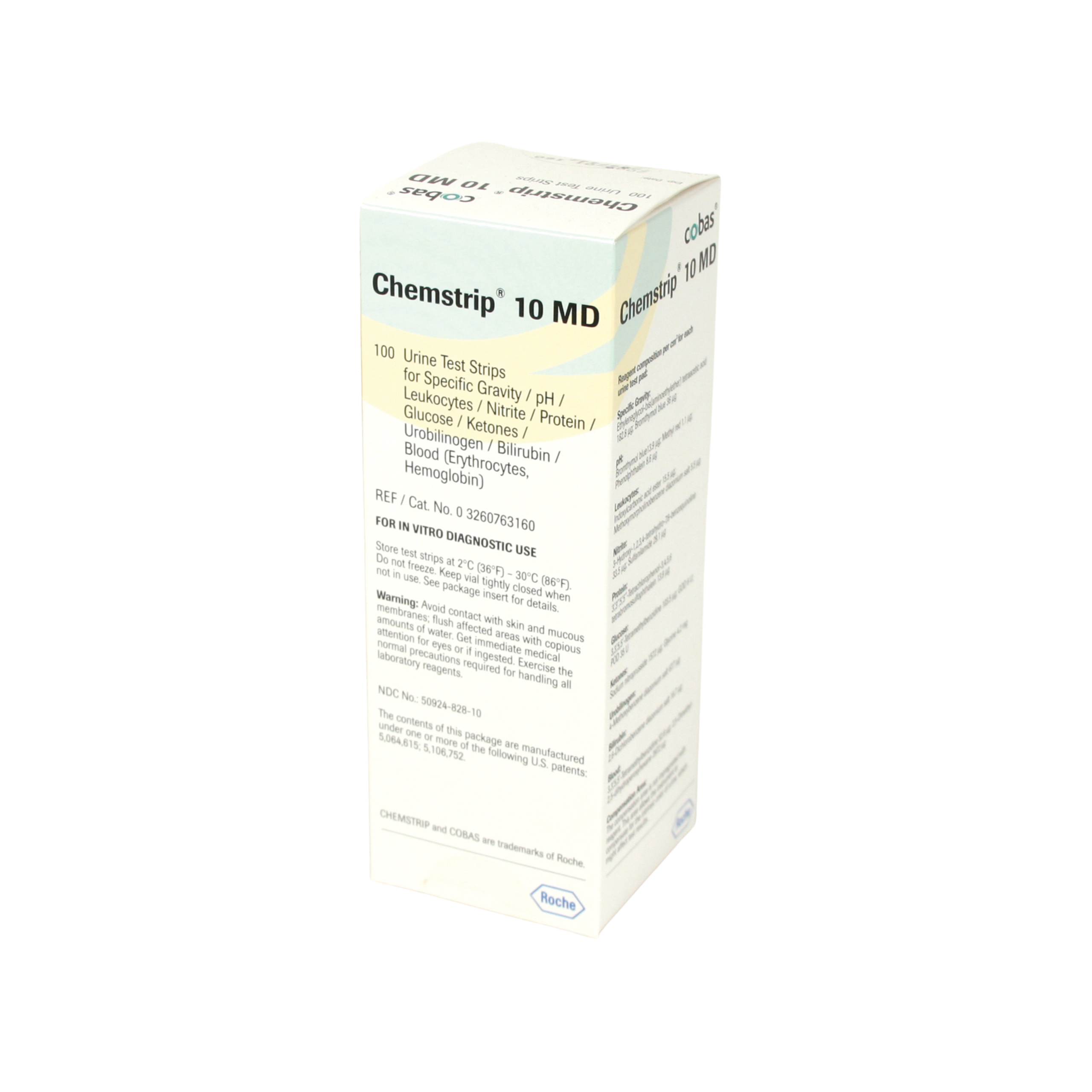 Chemstrip 10 MD Urine Test Strips, CLIA Waived, 100/bx (03260763160)