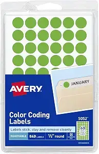 Green Dot Labels 800/pk (AVE05052)
